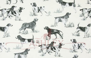 5805-901_HOUNDS_CHARCOAL Prestigious Textiles Country fair    