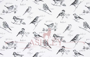 5813-912_GARDEN_BIRDS_GRAPHITE Prestigious Textiles Country fair    