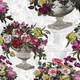 Ткани с рисунком для штор в гостиную - светло серый с рисунком цветов в вазе