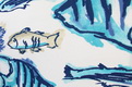 Ткани для штор на кухню - Синие рыбки на белом фоне